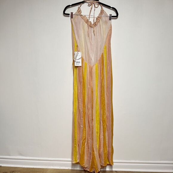 NWT Anthropologie “Sundress” Sophie Jumpsuit Marbella Mix Peach Sz L/XL - Picture 10 of 12